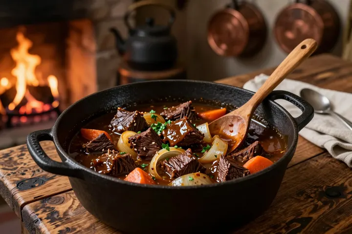 Beef Stewed with Onions & Cloves