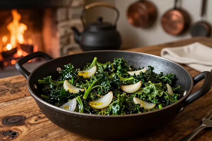 Garlicky Braised Greens with Cider Vinegar