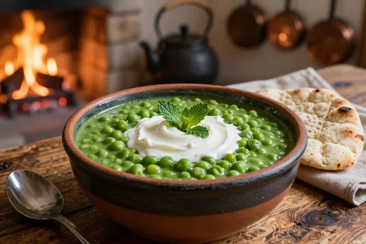 Green Pea Pottage with Mint