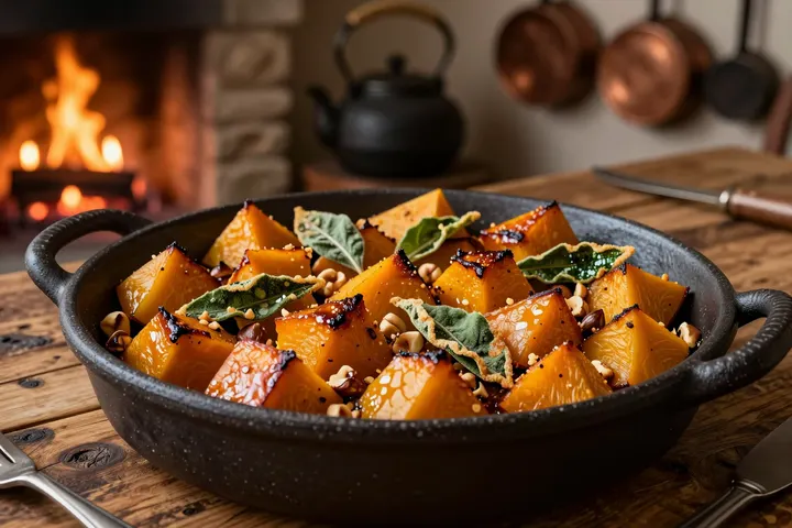 Roast Squash with Sage & Hazelnuts