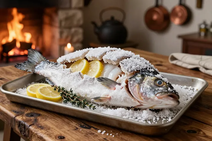 Salt-Crust Baked Whole Fish with Herbs